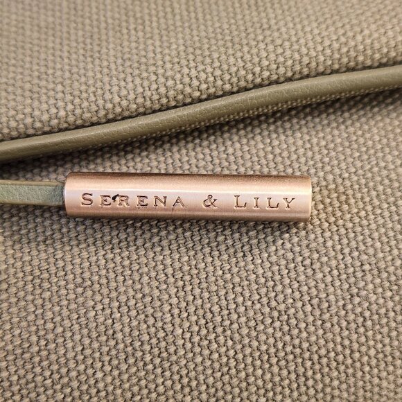 Serena & Lily Envelope Clutch Purse Peacock Embroidered Olive Green Canvas - Picture 7 of 13